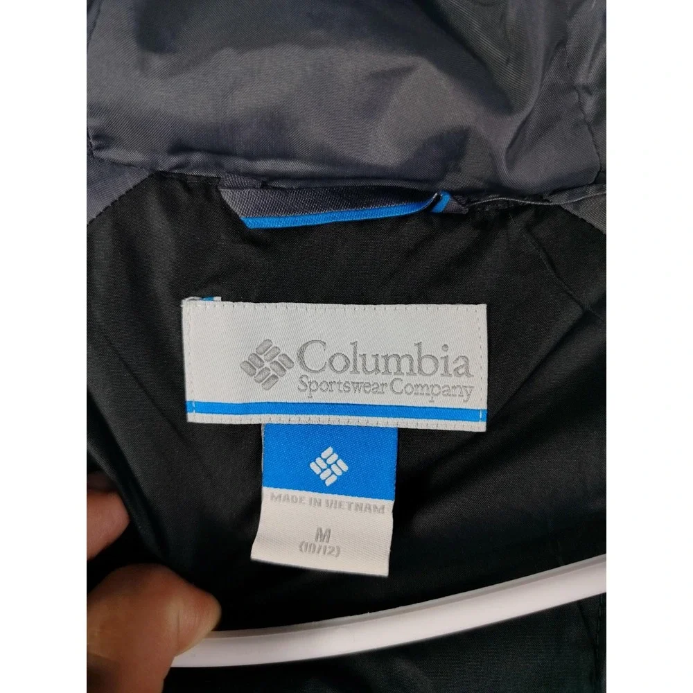 Columbia Jacket Youth Medium 10/12 Gray Hooded Puffer Insulated‎ Winter Gorpcore